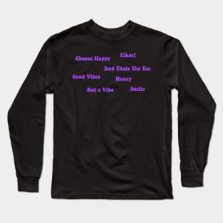 Bright Purple VSCO Word Sticker Pack Long Sleeve T-Shirt